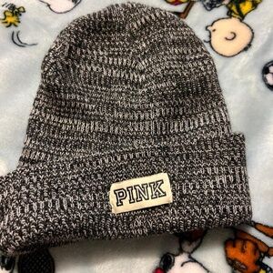 Victoria's secret PINK Grey and white knitted beanie